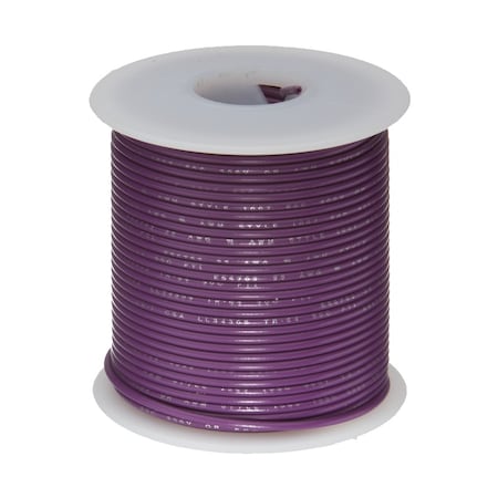 REMINGTON INDUSTRIES 20 AWG Gauge Solid Hook Up Wire, 100 ft Length, Violet, 0.0320" Diameter, UL1007, 300 Volts 20UL1007SLDVIO